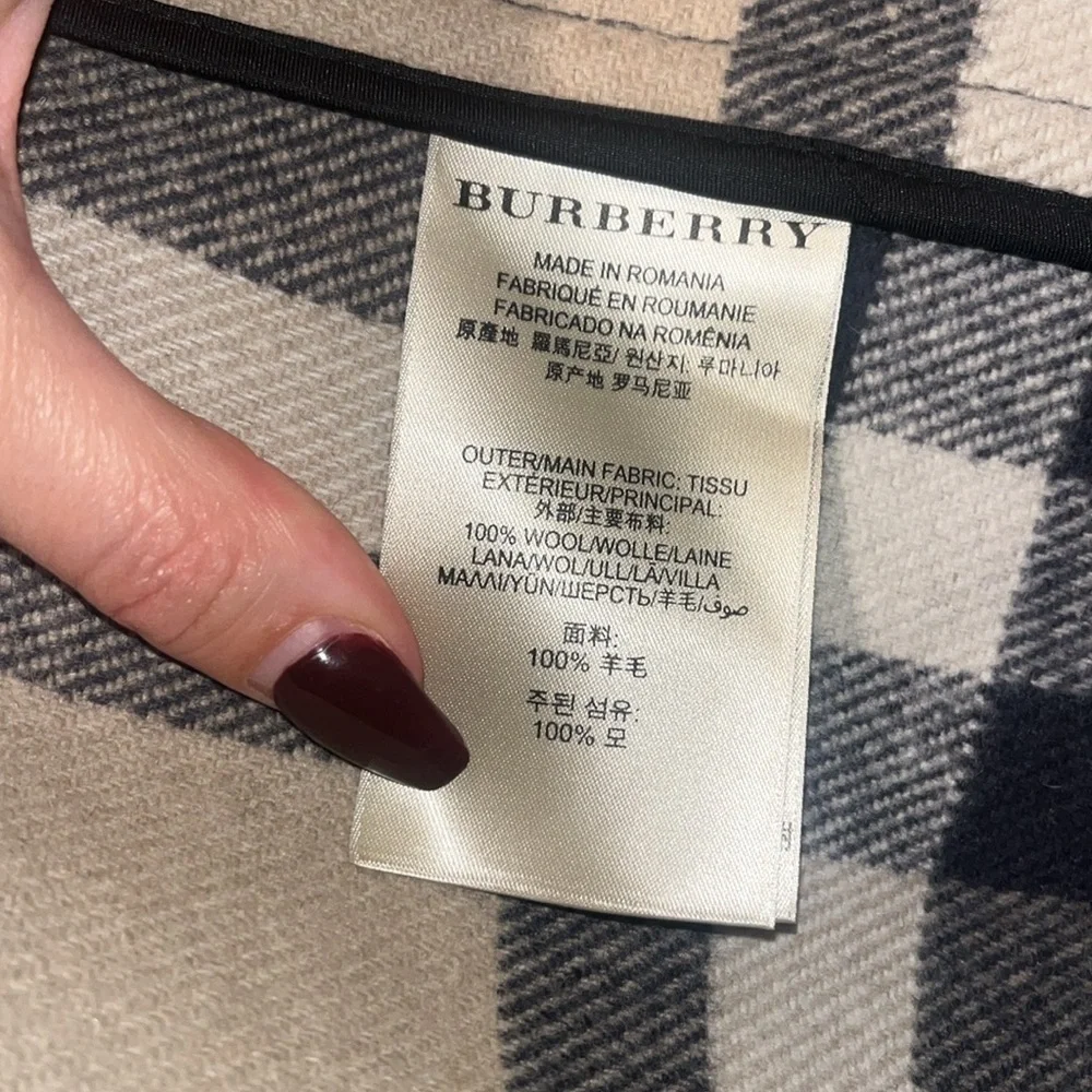 BURBERRY Brit “Blackwell' Wool Duffle Toggle Coat with hood Black size 6 - Picture 7 of 15